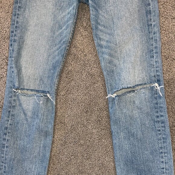GRLFRND NAOMI Blue Jeans in "I Will Survive" Wash Made in USA Ripped Knees - 24 - Picture 3 of 13